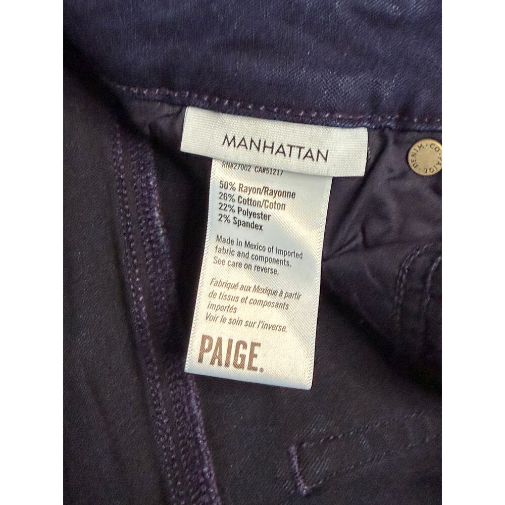 PAIGE Manhattan Bootcut Straight Leg Jeans in Tall Dark Blue Wash - Picture 5 of 7
